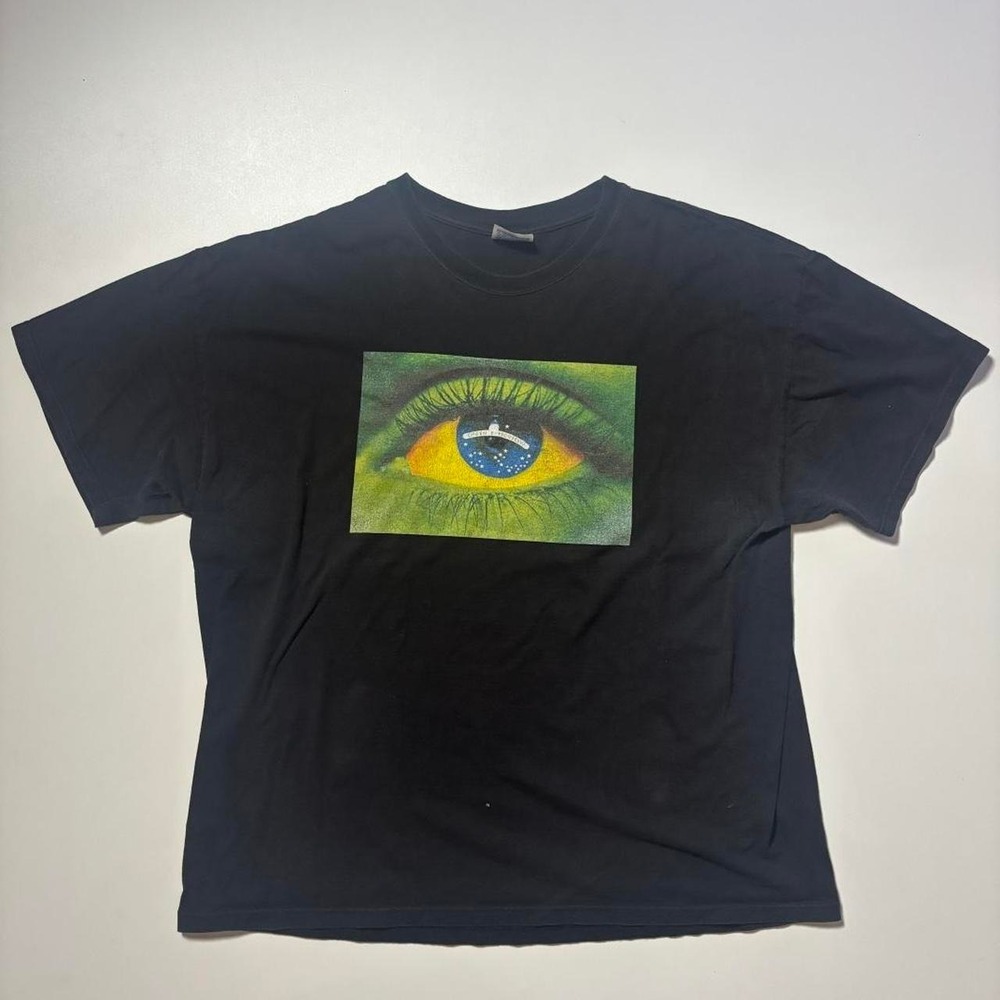 Vintage Black Hanes Brazil Eye Graphic T-Shirt - 2XL